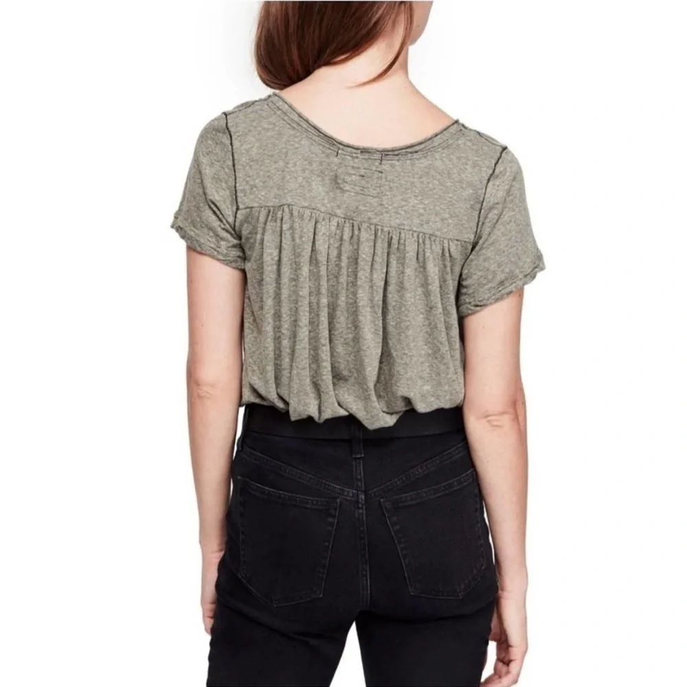 We the Free All You Need Ruched V Neck Tee